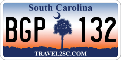 SC license plate BGP132