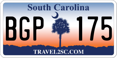 SC license plate BGP175