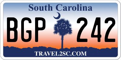 SC license plate BGP242