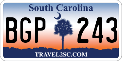 SC license plate BGP243