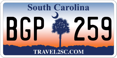 SC license plate BGP259