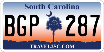 SC license plate BGP287