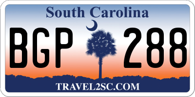 SC license plate BGP288
