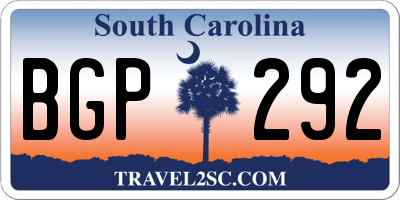 SC license plate BGP292