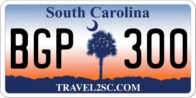 SC license plate BGP300