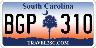 SC license plate BGP310