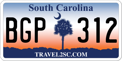 SC license plate BGP312