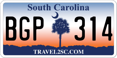 SC license plate BGP314