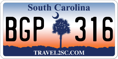 SC license plate BGP316