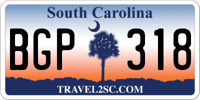 SC license plate BGP318