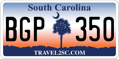 SC license plate BGP350
