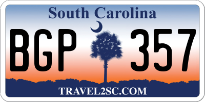 SC license plate BGP357