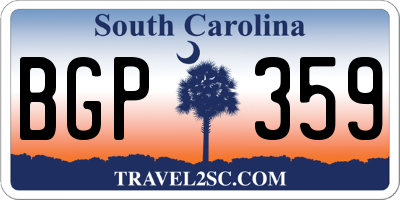 SC license plate BGP359