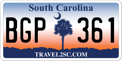 SC license plate BGP361