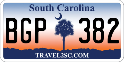 SC license plate BGP382