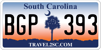 SC license plate BGP393