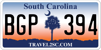 SC license plate BGP394