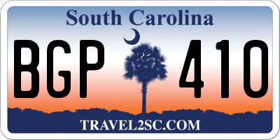 SC license plate BGP410
