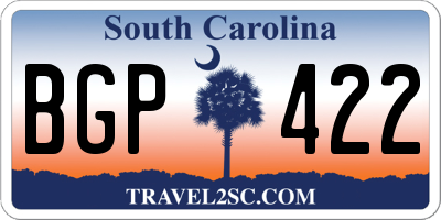 SC license plate BGP422