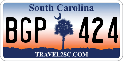 SC license plate BGP424