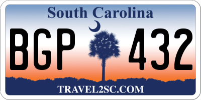 SC license plate BGP432