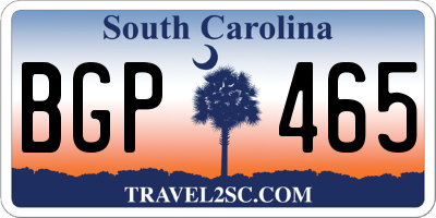 SC license plate BGP465