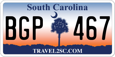 SC license plate BGP467