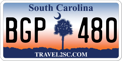 SC license plate BGP480