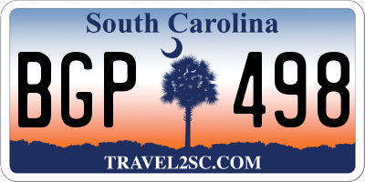 SC license plate BGP498