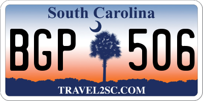 SC license plate BGP506