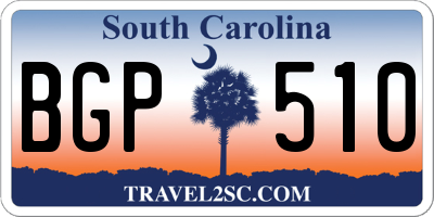 SC license plate BGP510