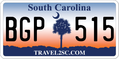 SC license plate BGP515