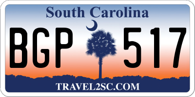 SC license plate BGP517