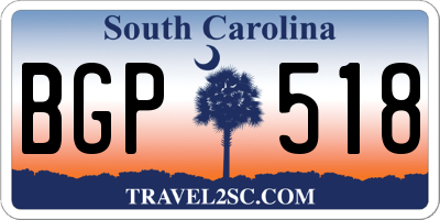 SC license plate BGP518