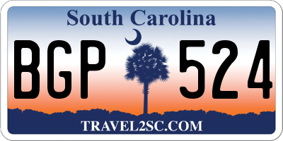 SC license plate BGP524