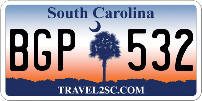 SC license plate BGP532