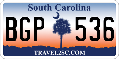 SC license plate BGP536