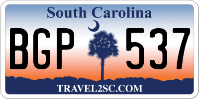 SC license plate BGP537