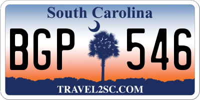 SC license plate BGP546