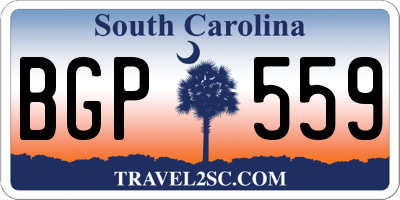 SC license plate BGP559