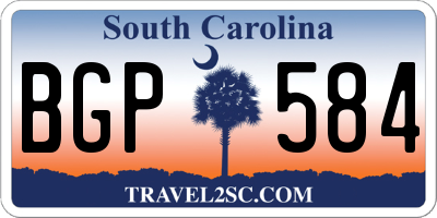 SC license plate BGP584