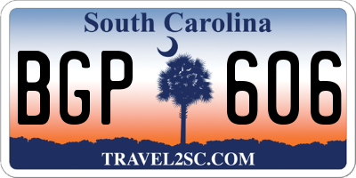 SC license plate BGP606