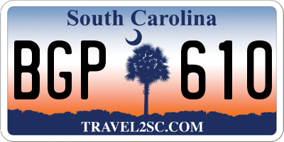 SC license plate BGP610