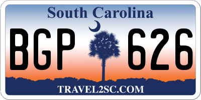 SC license plate BGP626