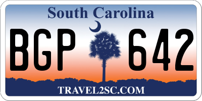 SC license plate BGP642