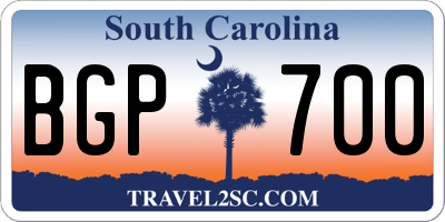 SC license plate BGP700