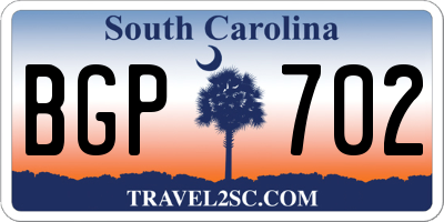SC license plate BGP702