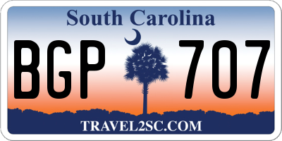 SC license plate BGP707
