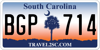 SC license plate BGP714