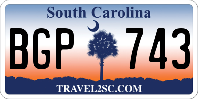 SC license plate BGP743